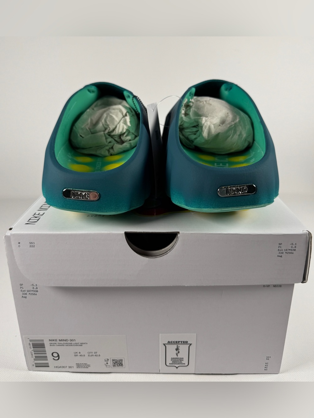Nike Mind 001 Slide Geode Teal Light Menta HQ4307 301 Mens Size 9 - Picture 3 of 8